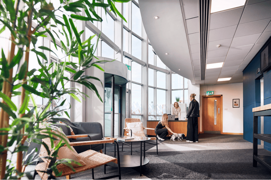 Visualsoft modern Head office space Reception area based in Stockton